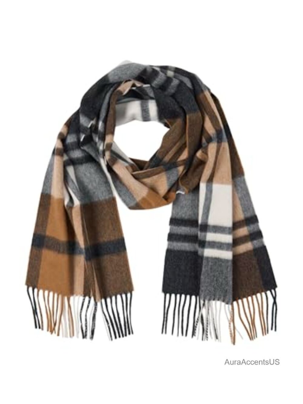 Merino Wool Patterned Scarf 70x10 Winter Neck Wrap